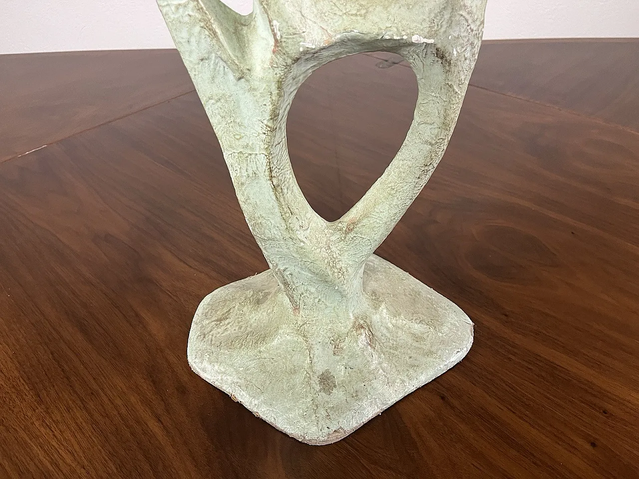 3 Teal green papier-mâché sculptures, 1950s 15