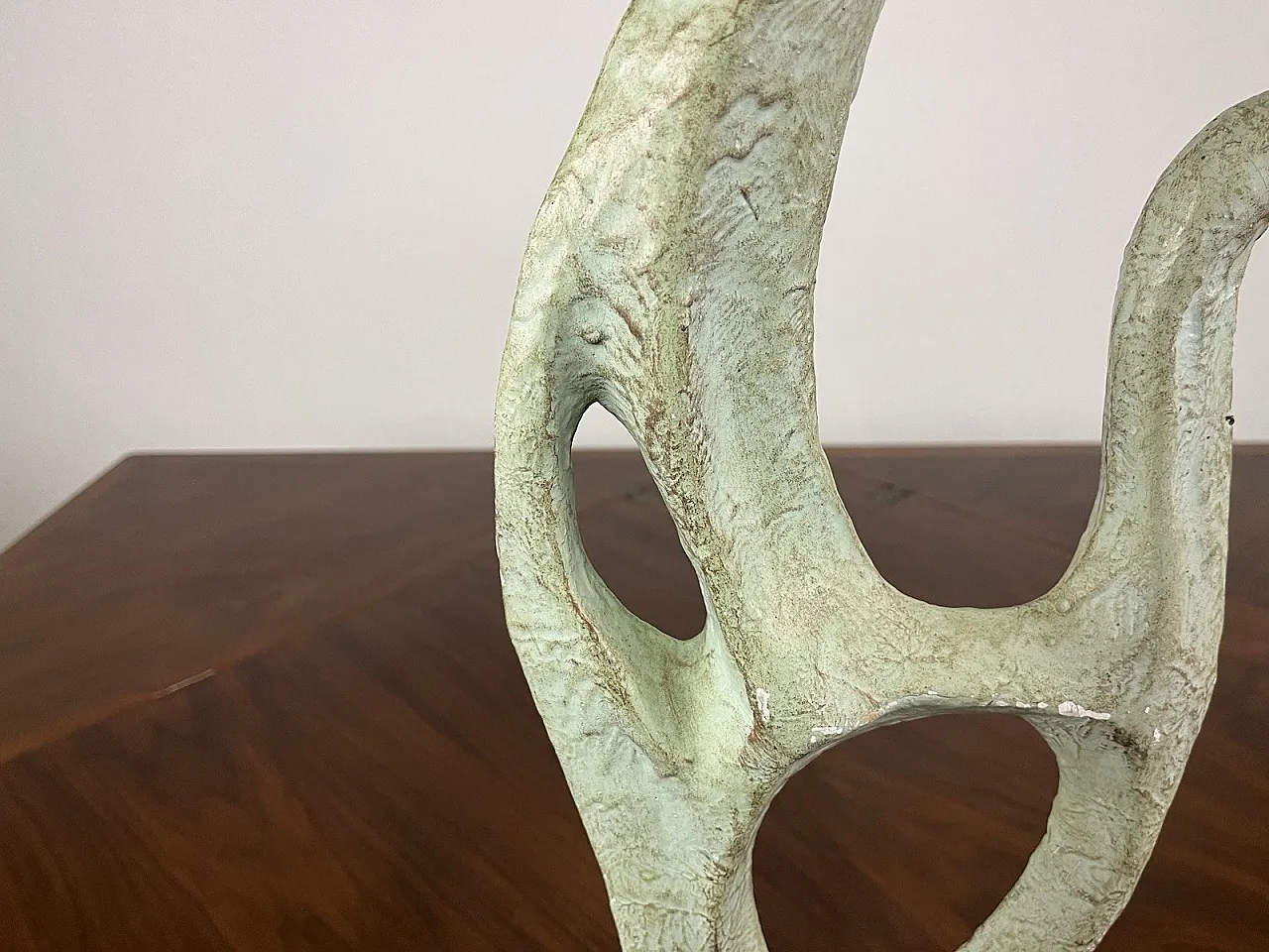 3 Teal green papier-mâché sculptures, 1950s 16