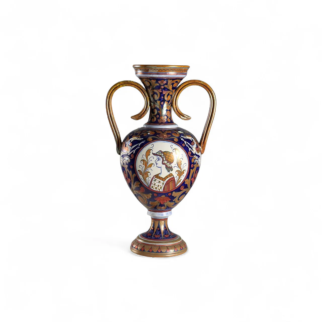 Glazed majolica amphora with a globular body, 20th century 11