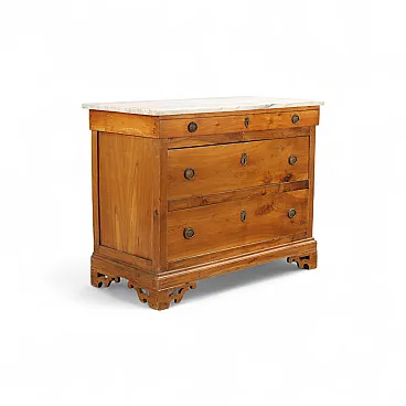 Cassettone in ciliegio Coltiano e marmo bianco, '800