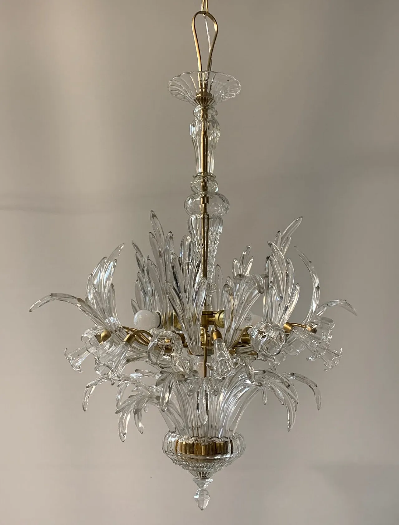 Lampadario in vetro di Murano attribuito a Seguso, anni '60 5