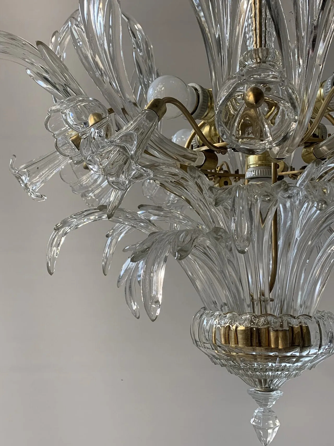 Lampadario in vetro di Murano attribuito a Seguso, anni '60 6