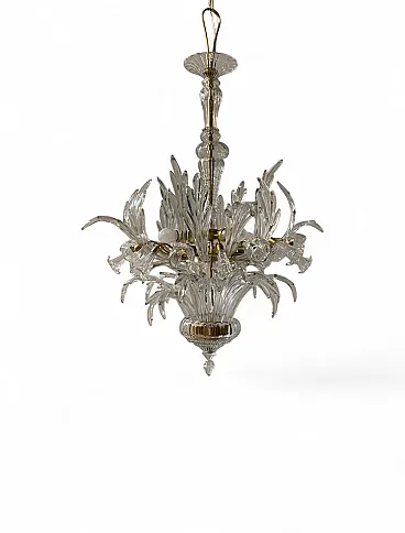 Lampadario in vetro di Murano attribuito a Seguso, anni '60