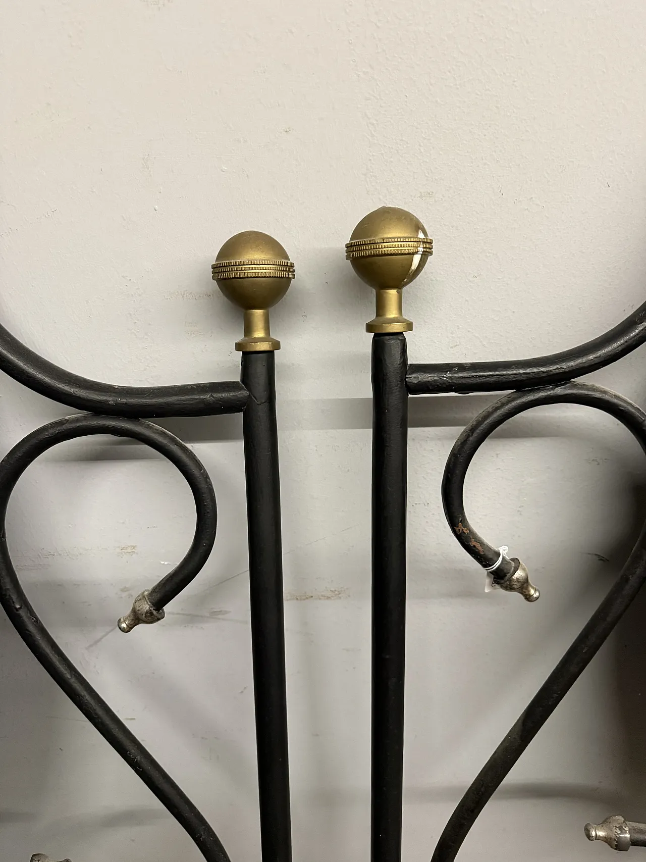 Double headboard, painted Tuscan wrought iron, 19th century 6