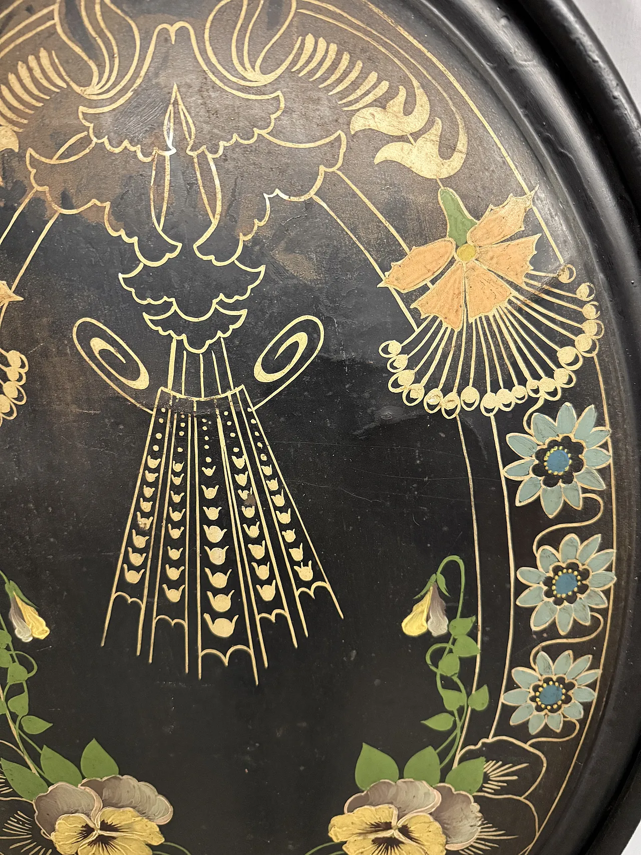 Double headboard, painted Tuscan wrought iron, 19th century 9