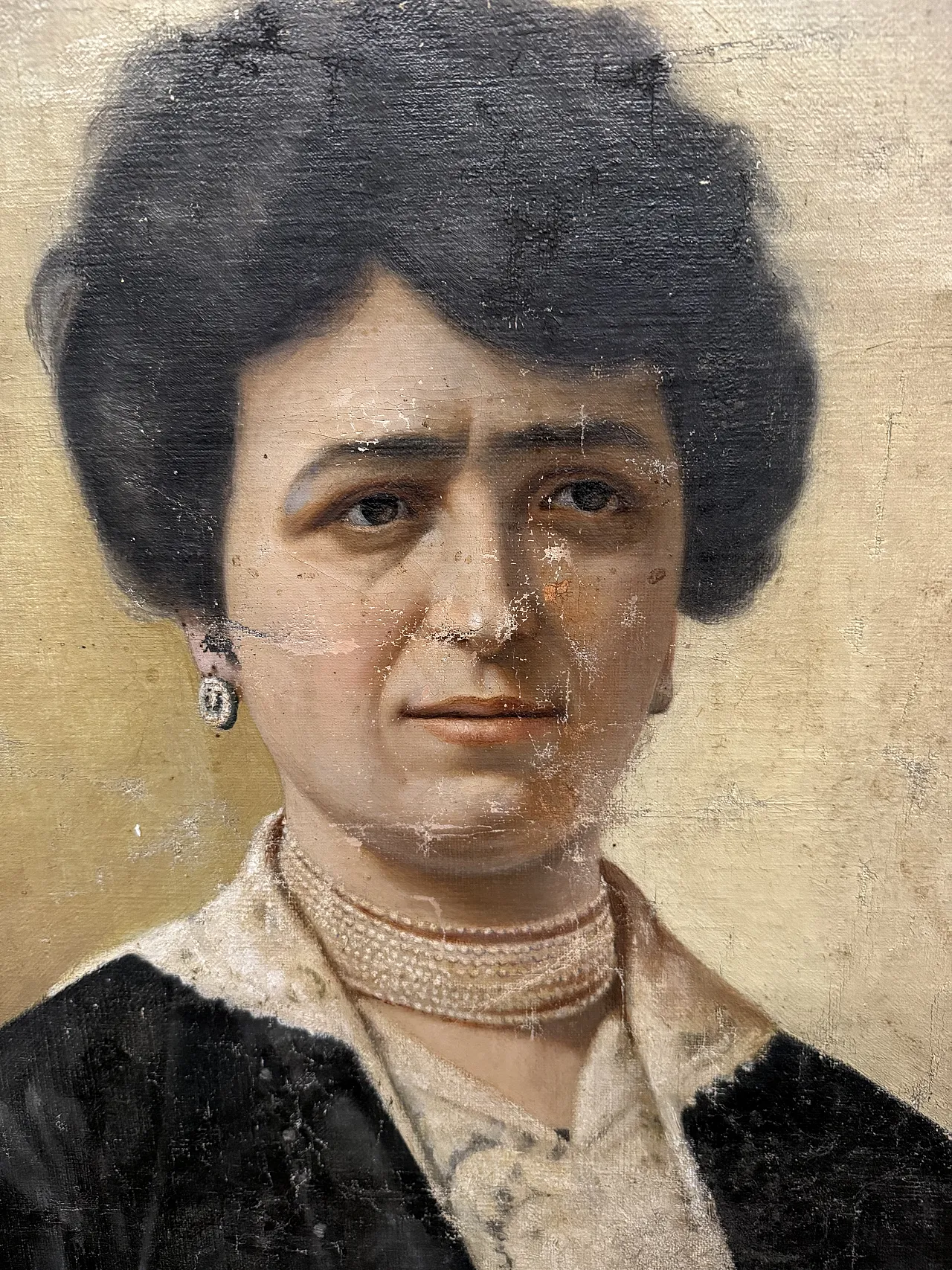 Dipinto olio su tela figura femminile Art Decò, Papini V., 1940 6