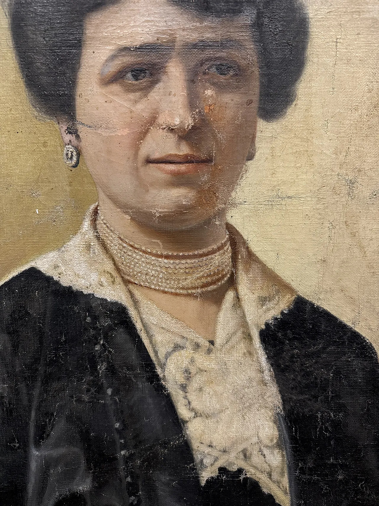 Dipinto olio su tela figura femminile Art Decò, Papini V., 1940 9