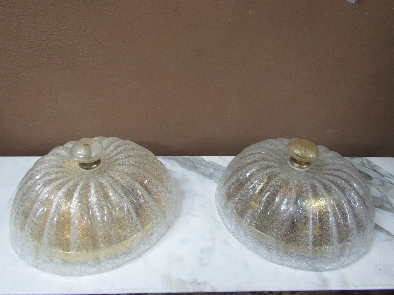 Coppia plafoniere di Murano, anni '70 1