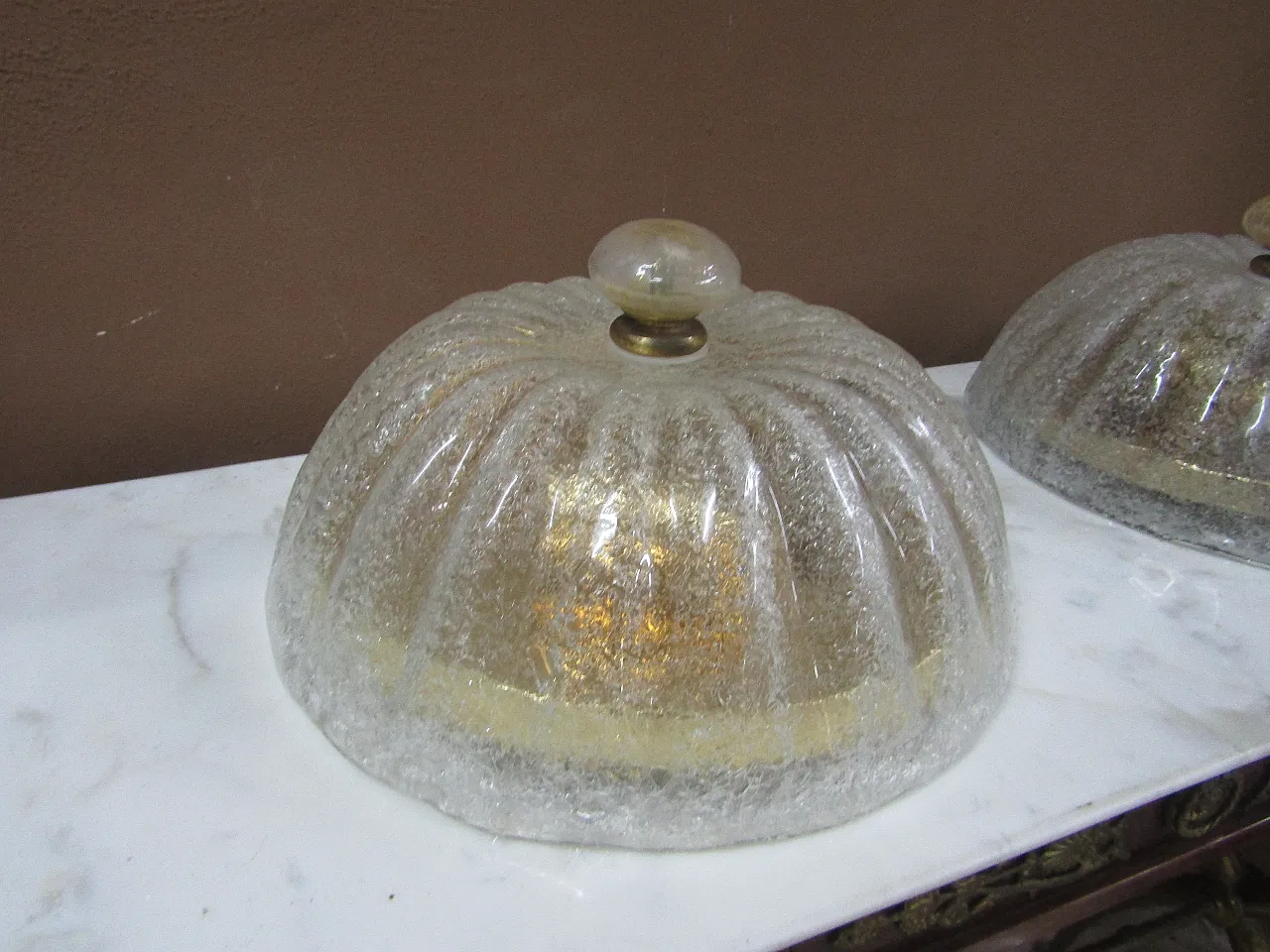 Coppia plafoniere di Murano, anni '70 2