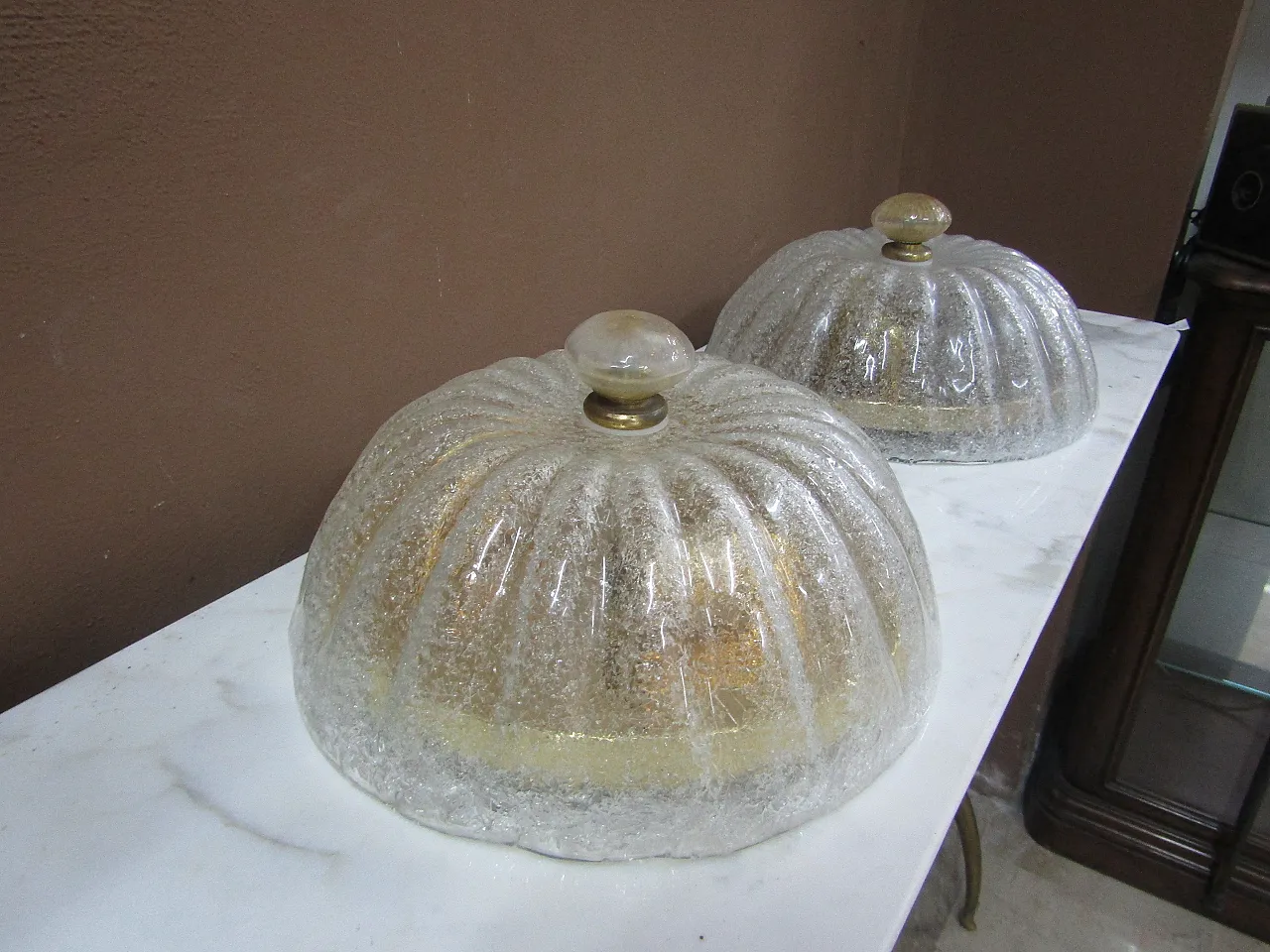 Coppia plafoniere di Murano, anni '70 5