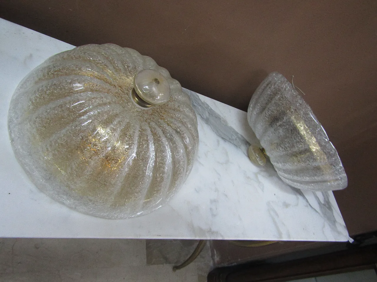 Coppia plafoniere di Murano, anni '70 7