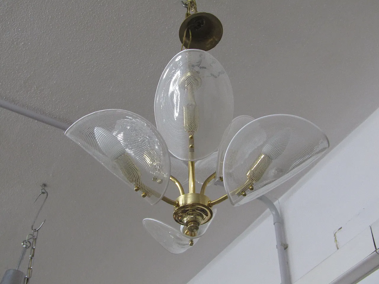 Chandelier with Murano leaves by Franco Luce, 90s 2