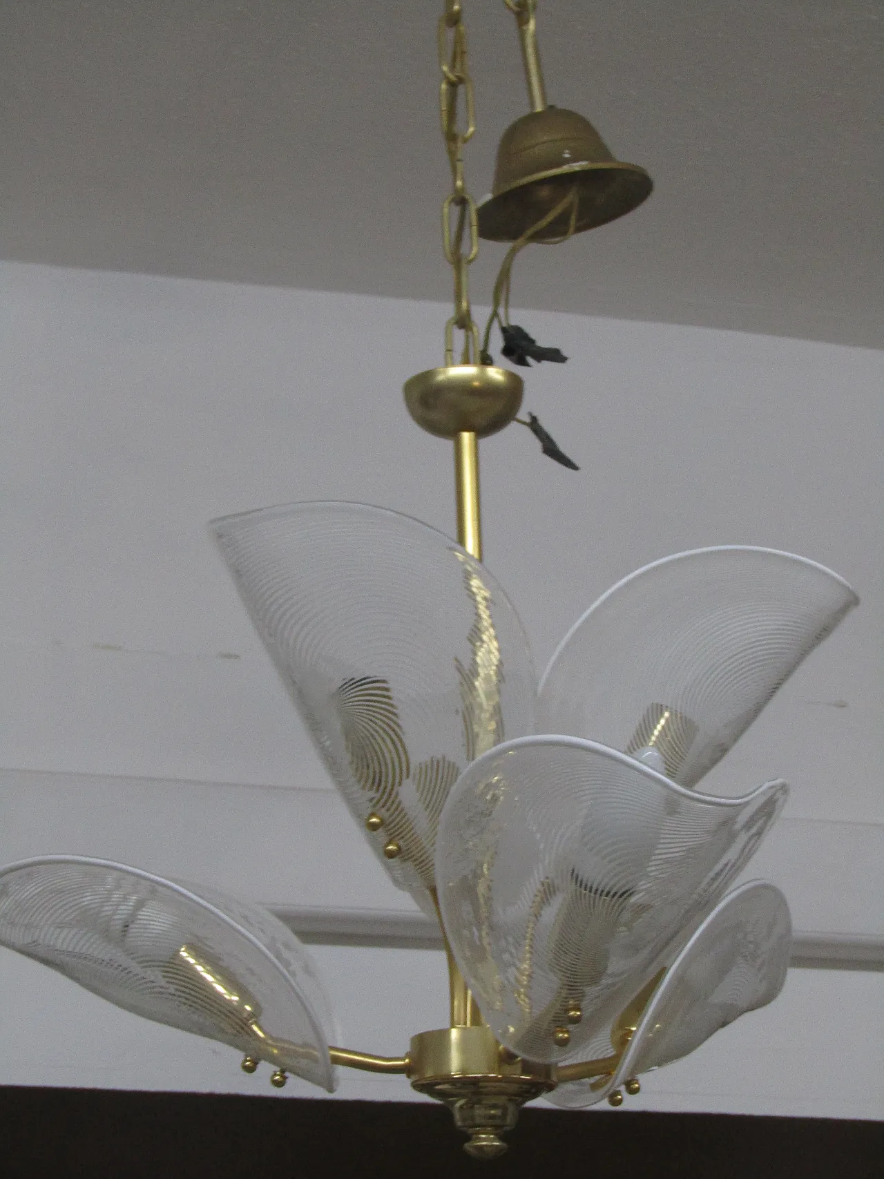 Chandelier with Murano leaves by Franco Luce, 90s 4