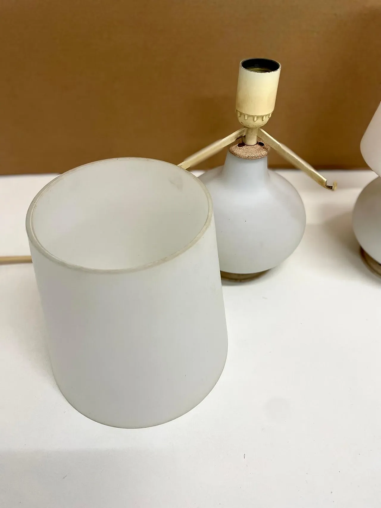 Pair of small glass table lamps by Max Ingrand, 70s 6