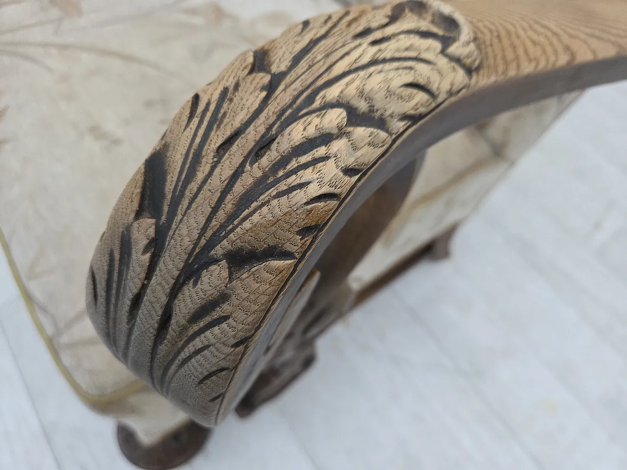 Poltrona danese beige/marrone, legno di rovere, anni '60 11