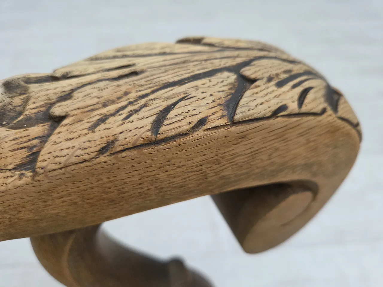 Poltrona danese beige/marrone, legno di rovere, anni '60 12