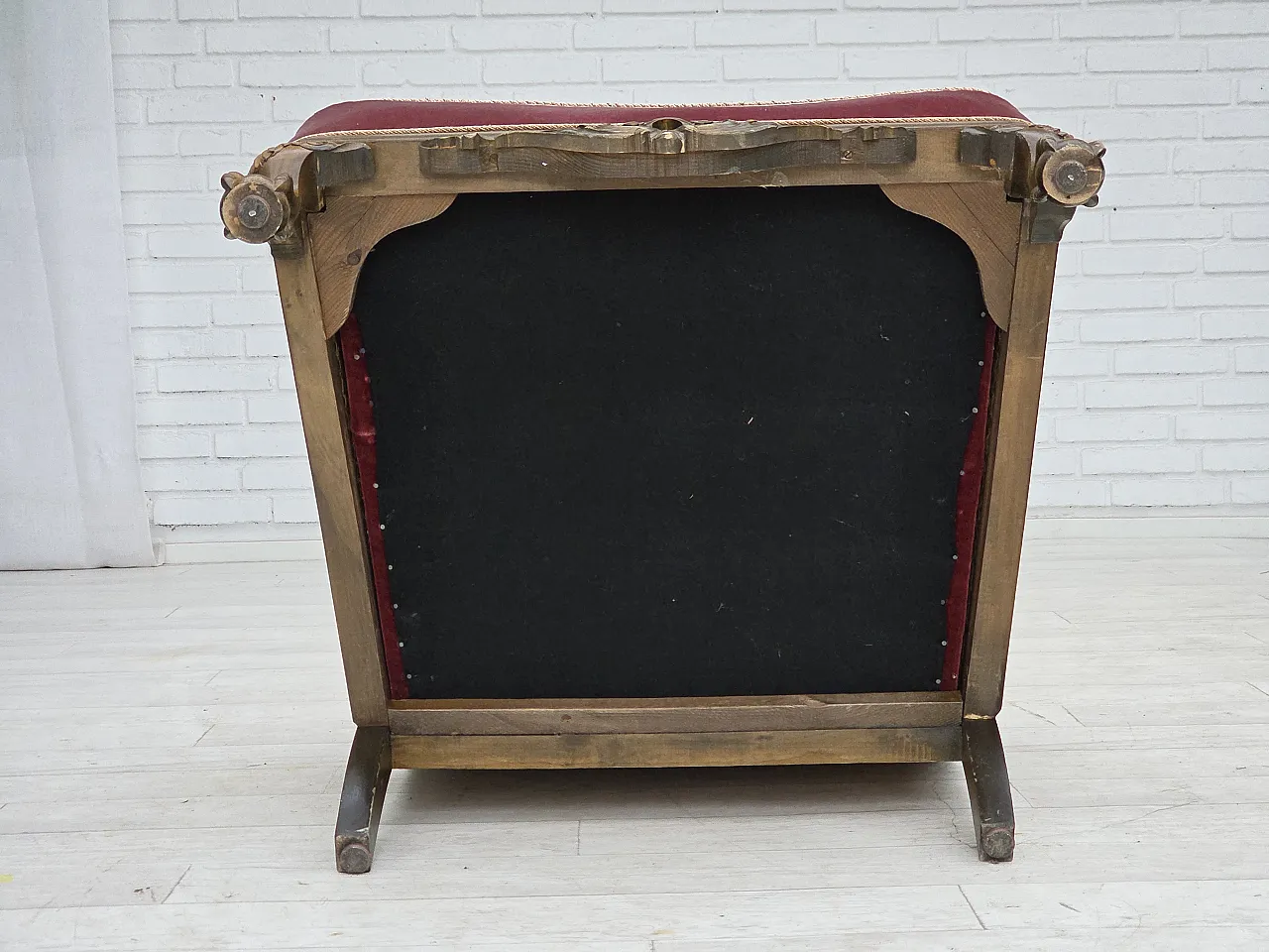 Poltrona danese, lana, velluto, quercia, anni '40 21