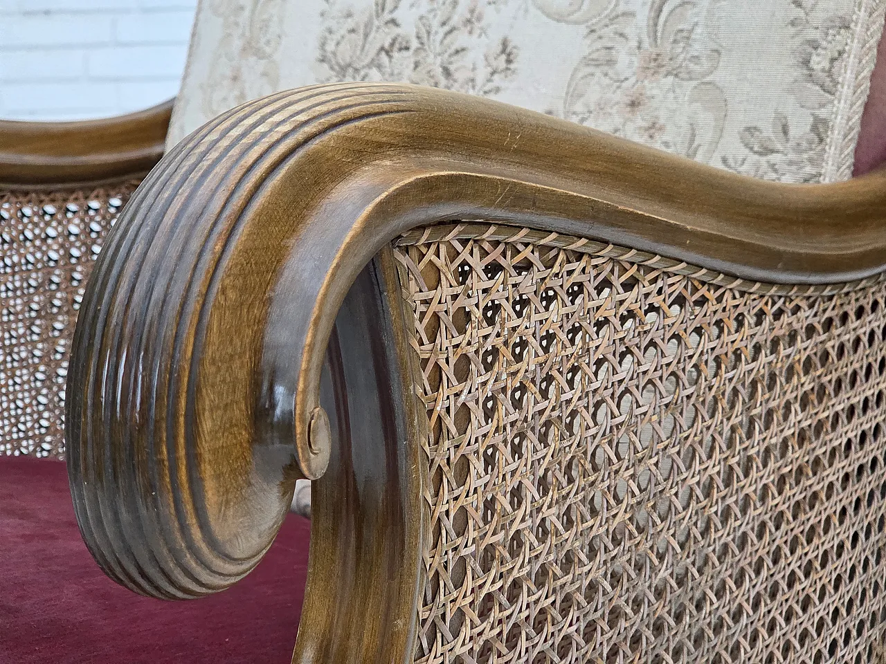 Poltrona danese, lana, velluto, quercia, anni '40 22