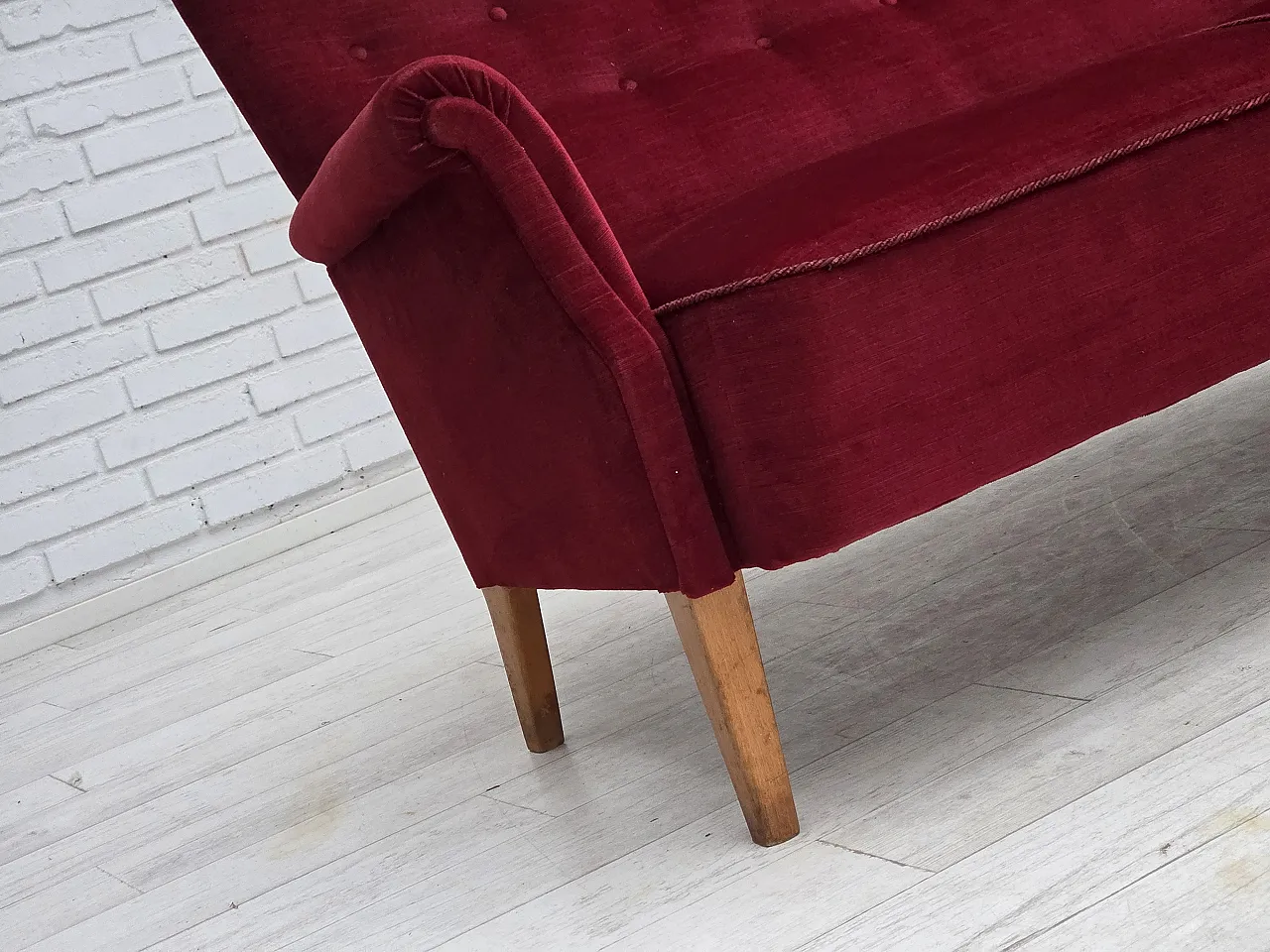 Divano svedese a 2 posti di Dux Sweden in velluto, anni '60 3