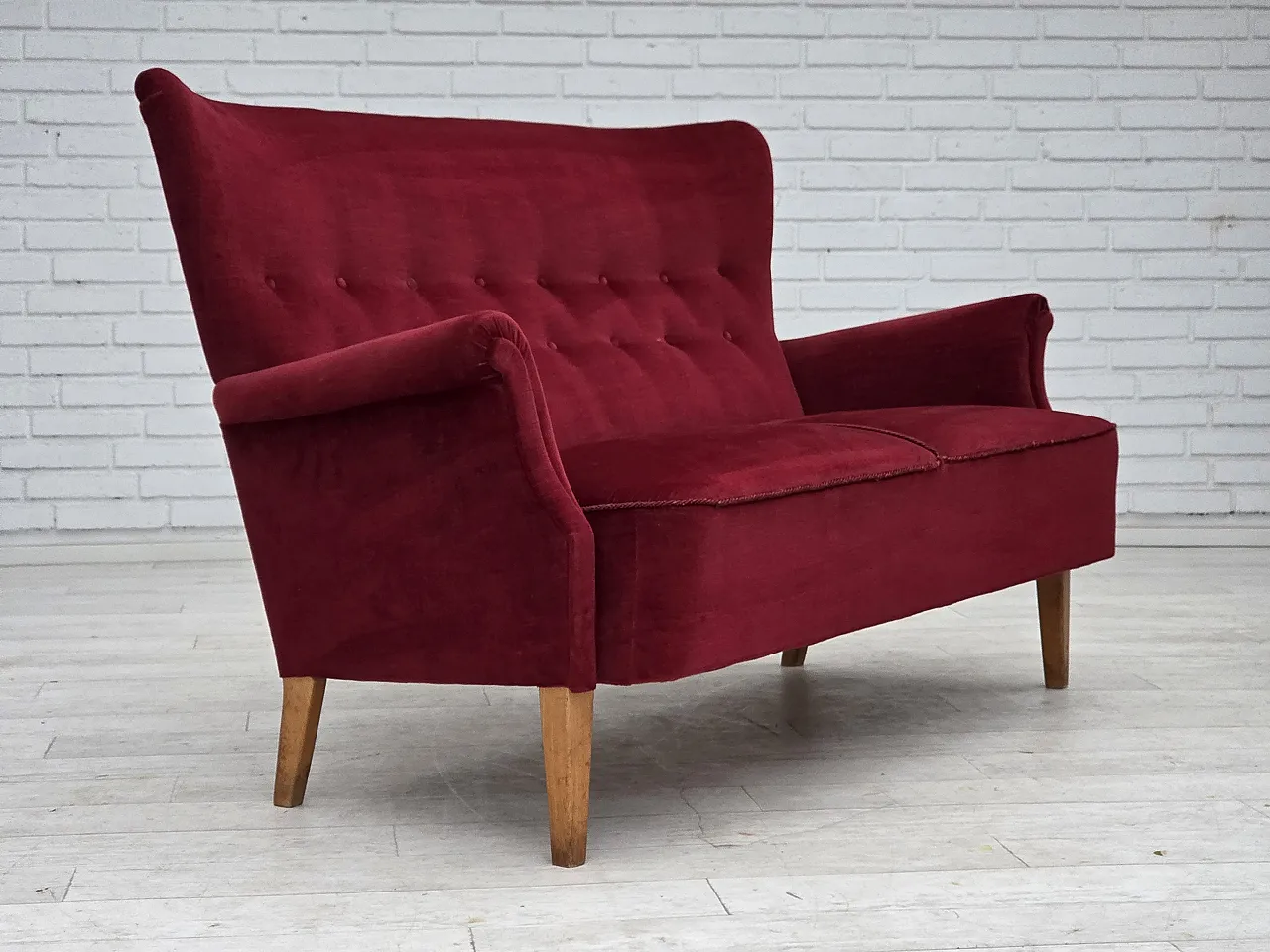 Divano svedese a 2 posti di Dux Sweden in velluto, anni '60 6