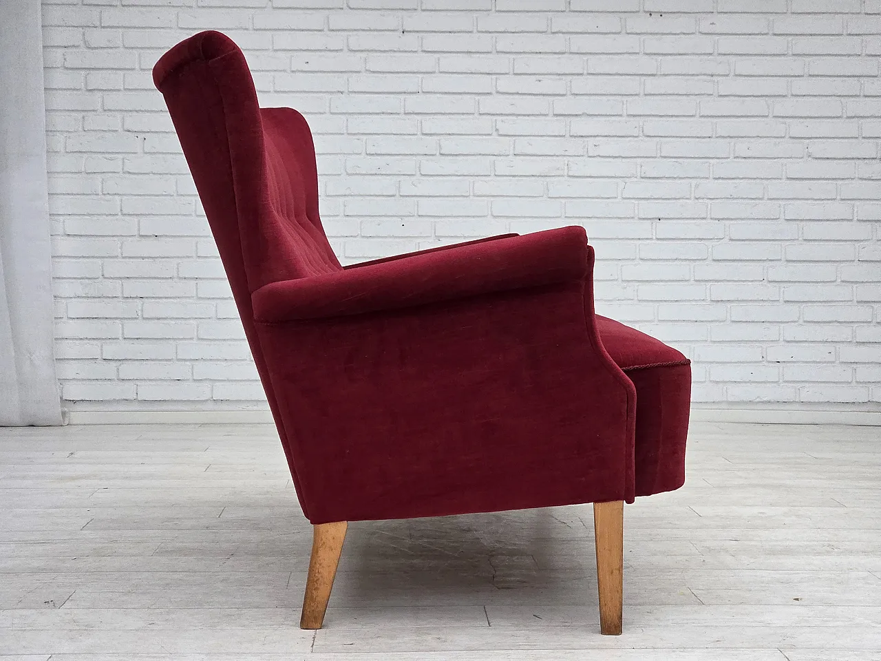 Divano svedese a 2 posti di Dux Sweden in velluto, anni '60 8