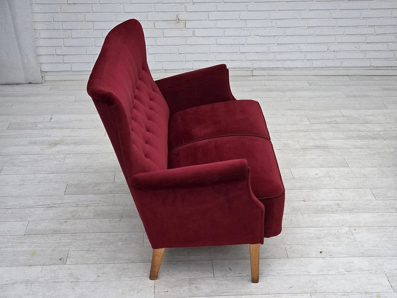 Divano svedese a 2 posti di Dux Sweden in velluto, anni '60 10