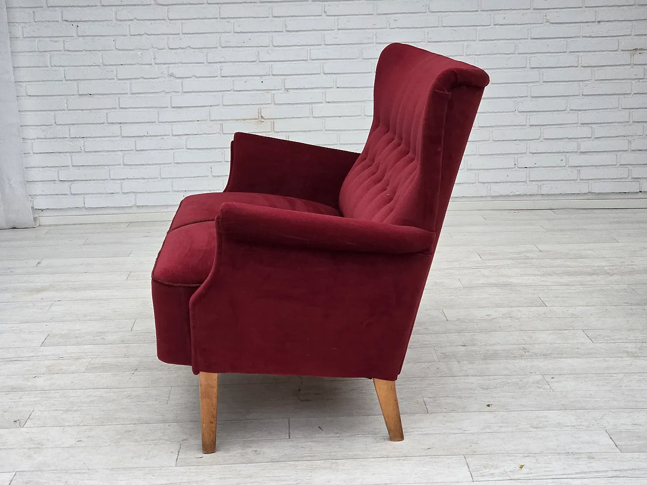 Divano svedese a 2 posti di Dux Sweden in velluto, anni '60 14