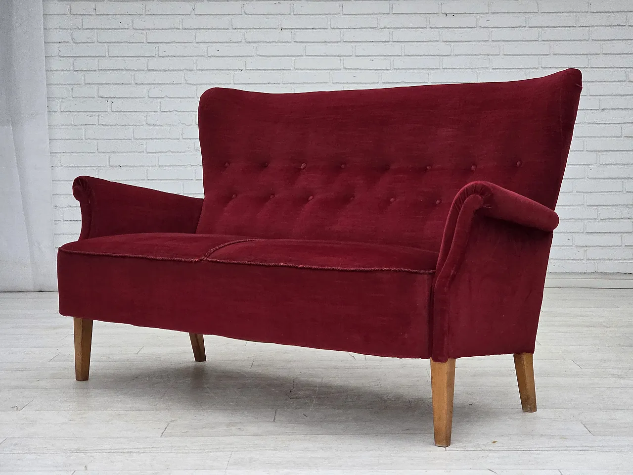 Divano svedese a 2 posti di Dux Sweden in velluto, anni '60 16