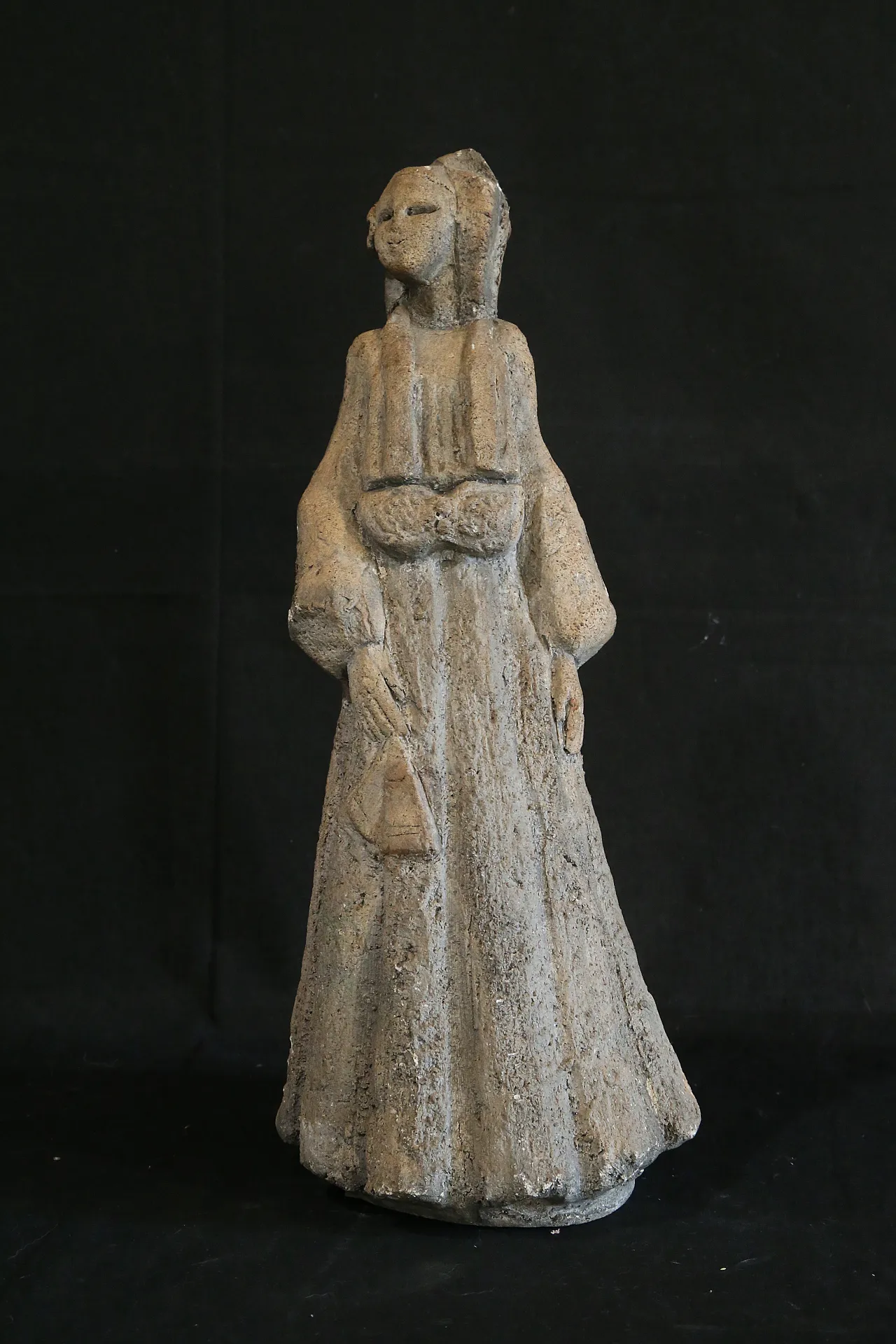 Oriental Japanese lady sculpture, ancient clay, early 20th century 5