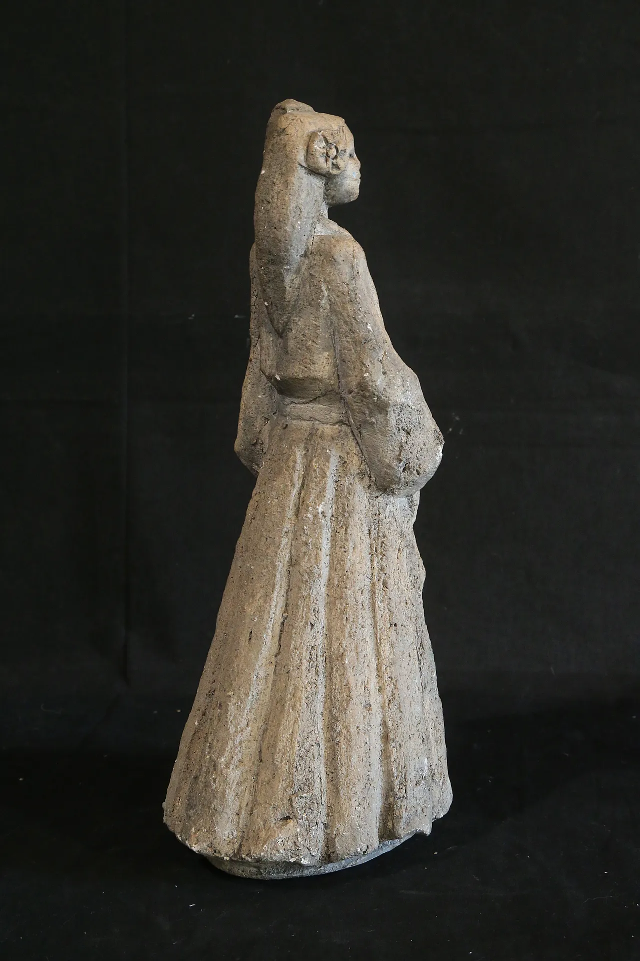 Oriental Japanese lady sculpture, ancient clay, early 20th century 8