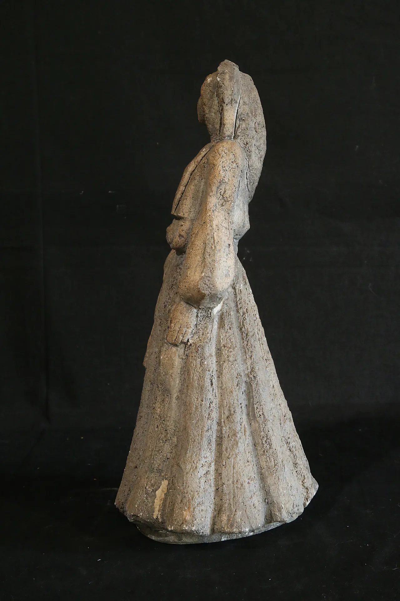 Oriental Japanese lady sculpture, ancient clay, early 20th century 11