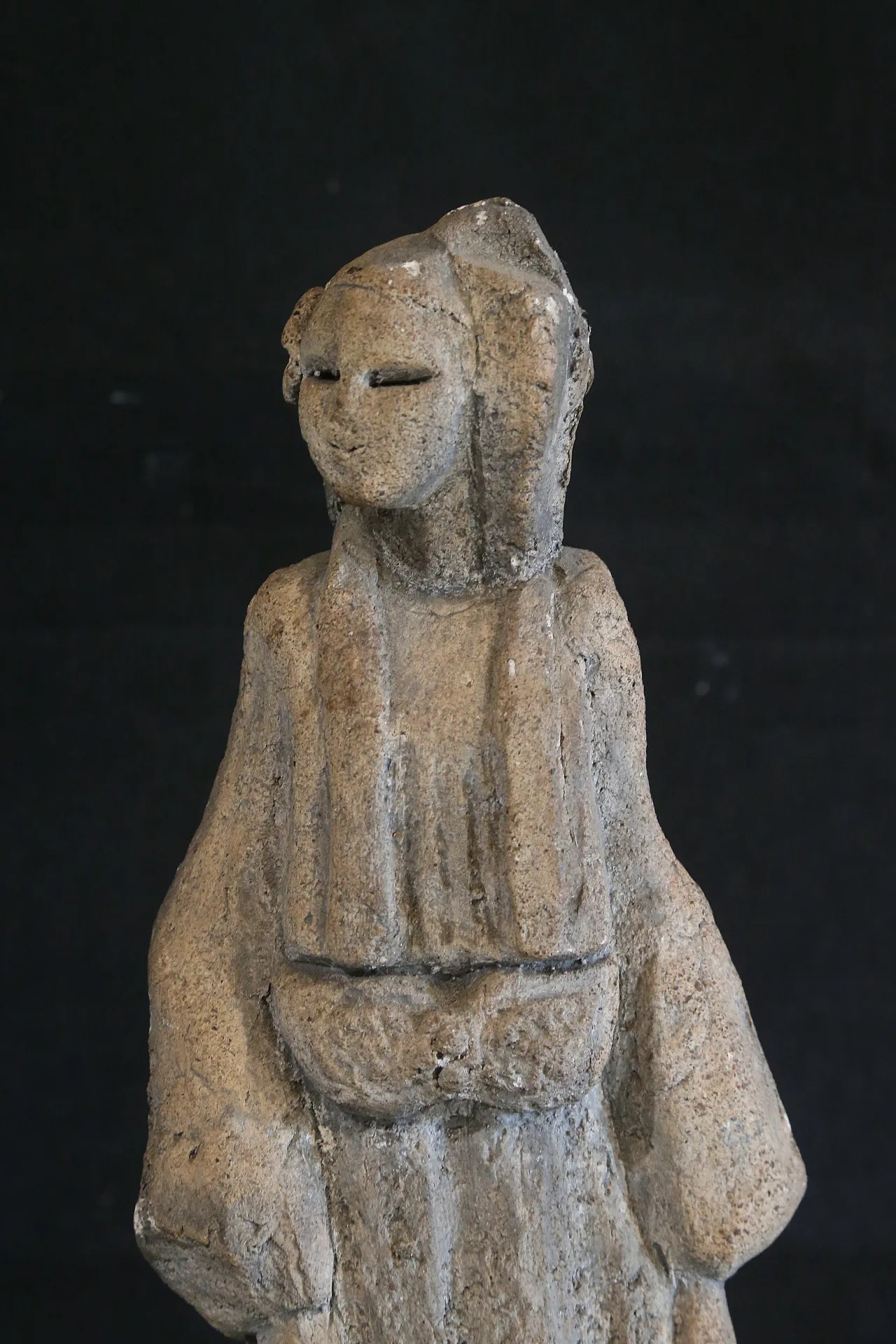 Oriental Japanese lady sculpture, ancient clay, early 20th century 13