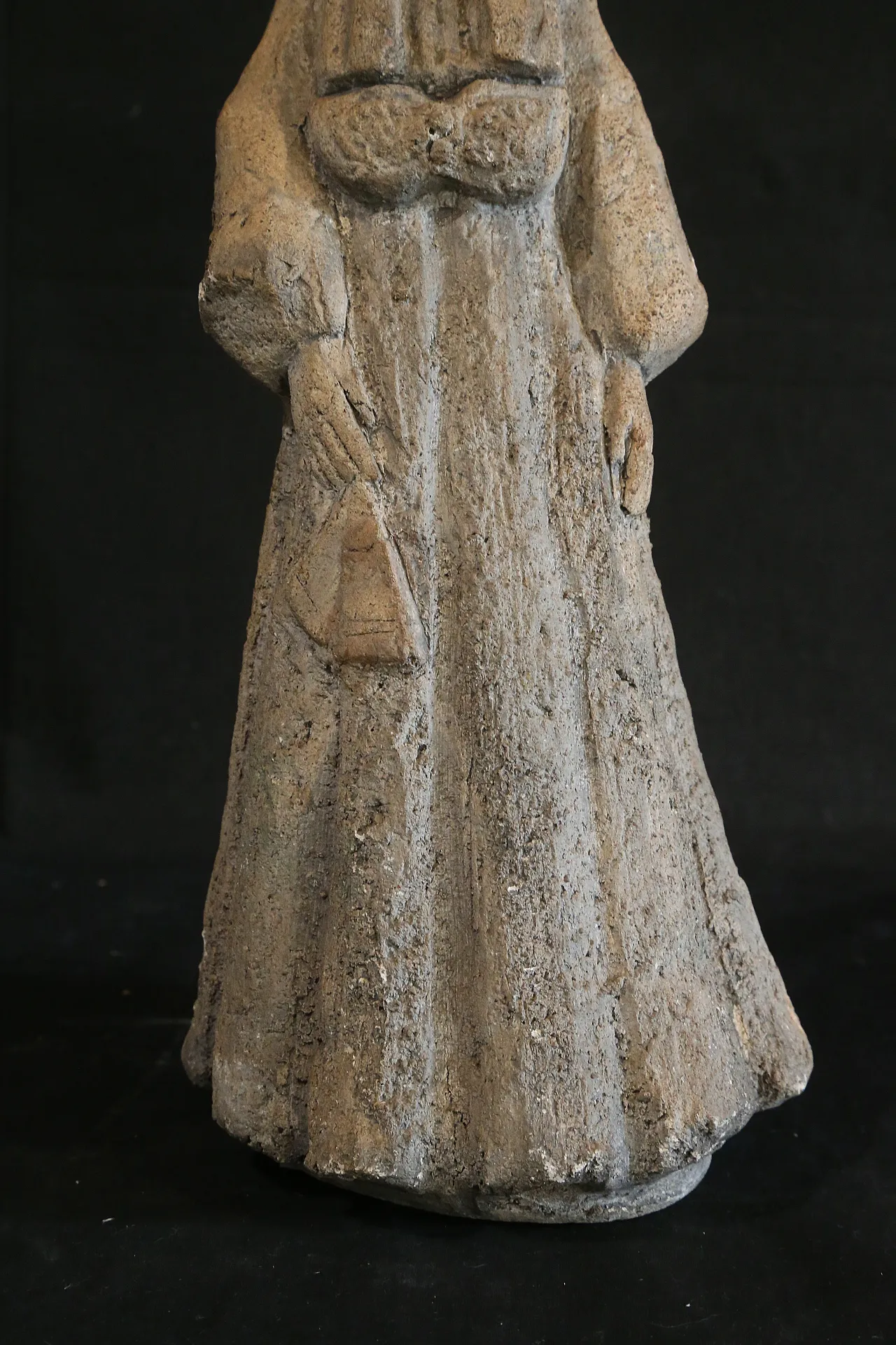 Oriental Japanese lady sculpture, ancient clay, early 20th century 14