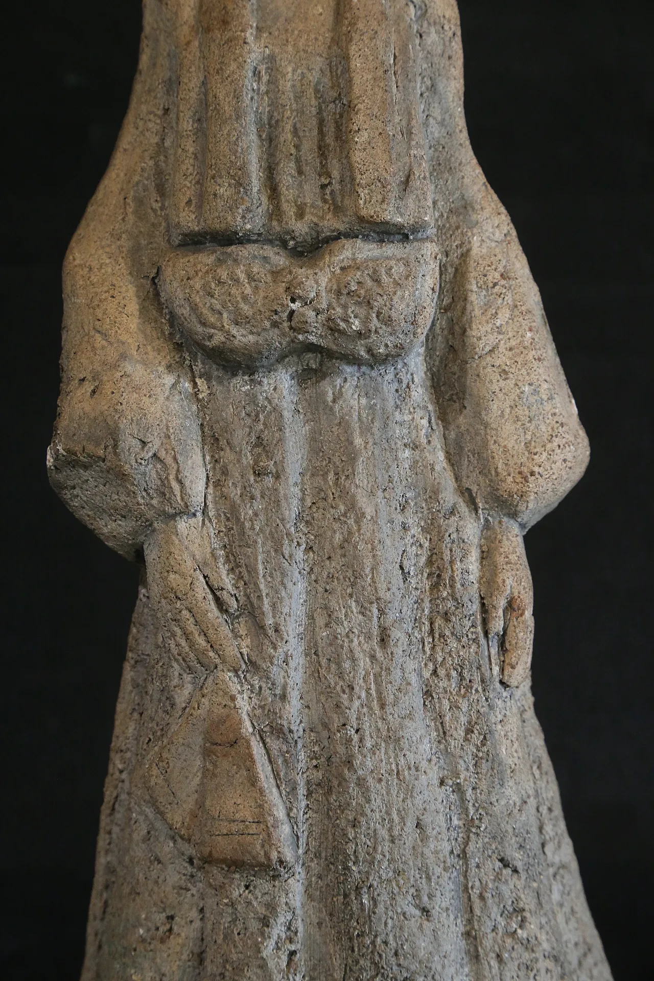 Oriental Japanese lady sculpture, ancient clay, early 20th century 15