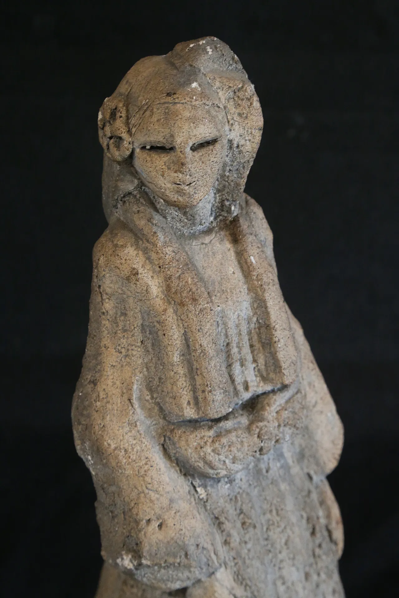 Oriental Japanese lady sculpture, ancient clay, early 20th century 17