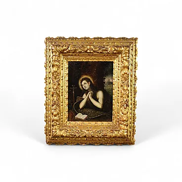 Copper painting, Penitent Magdalene, 17th century