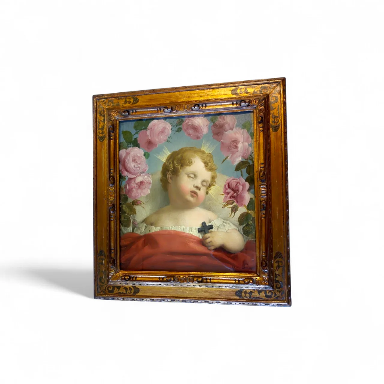 Italian school Signed A. Inganni Sleeping Baby Jesus, 19th century 16