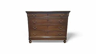 Louis Philippe chest of drawers in walnut, 19th century