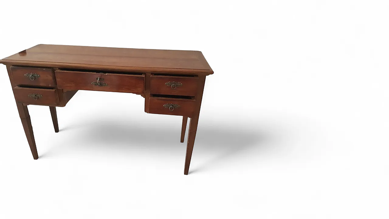 Louis XVI style solid wood desk, 50s 12