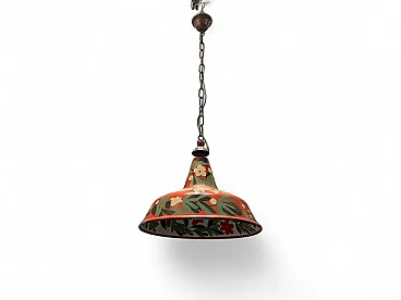 Hand-painted industrial pendant lamp, 1960s