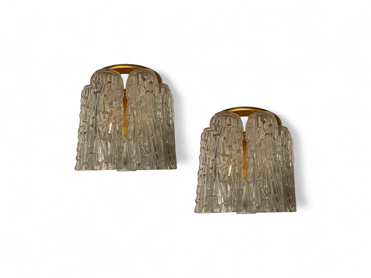 Pair of Mid-Century Italian Textured Plastic Sconces, 1970s 9