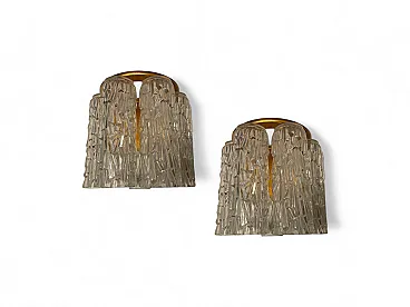Pair of Mid-Century Italian Textured Plastic Sconces, 1970s