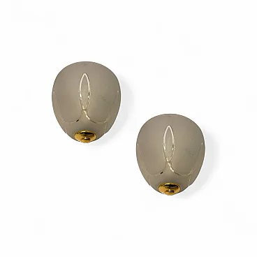 Sandblasted glass wall lights, 1970s, set of 2