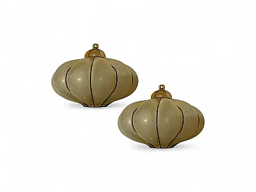 Italian wrought iron and Murano glass wall sconce, 1960s, set of 2