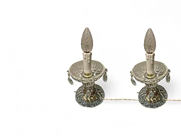 Crystal table lamps, Italy, 1960s, set of 2