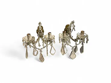 Pair of crystal sconces, 1920s