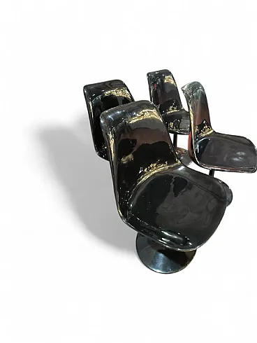 4 sedie Tulip di Bonzanini in vertroresina, anni '60