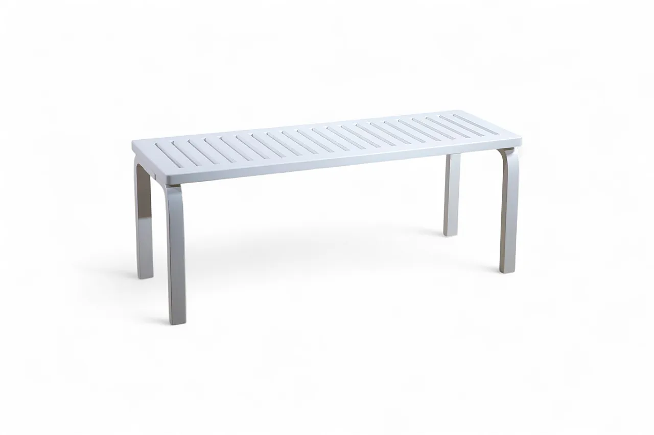 Panca in betulla piegata di Alvar Aalto per Artek, anni '60 2