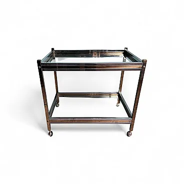 Romeo Rega brass and steel bar cart, 1960s