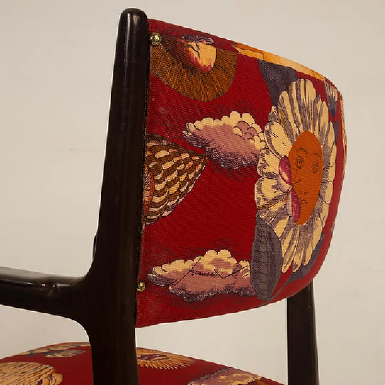 Sedia 110 di Gio Ponti e Fornasetti per Cassina, anni '50 12